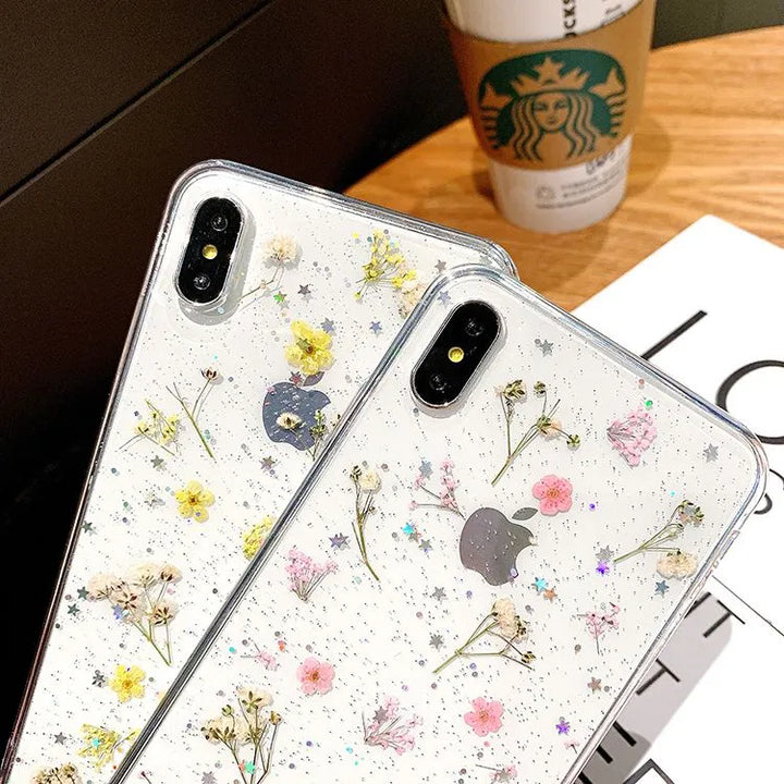 Gjennomsiktig Blomster iPhone-deksel – Eleganse og Beskyttelse