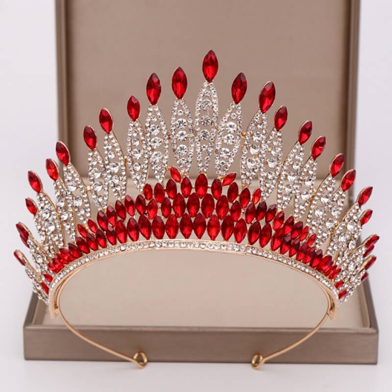 Glittrende Krystall Kongekrone Tiara for Kvinner