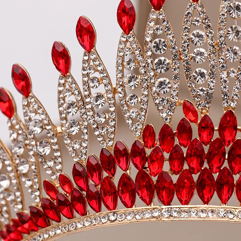 Glittrende Krystall Kongekrone Tiara for Kvinner