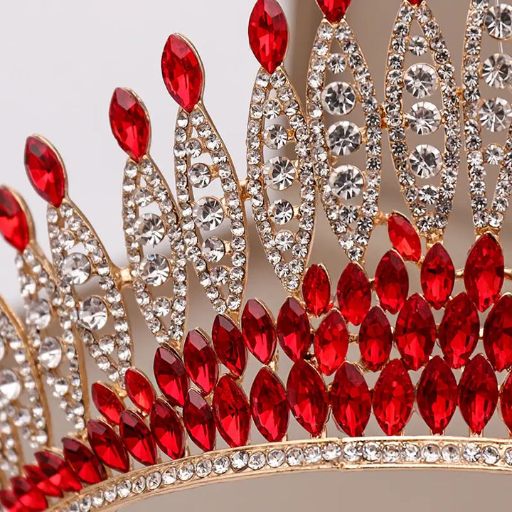 Glittrende Krystall Kongekrone Tiara for Kvinner