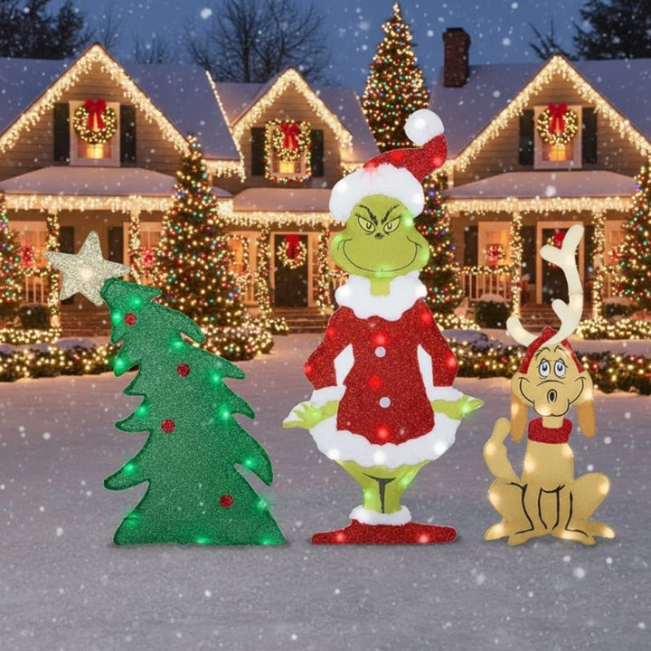 Grinch LED Hagedekorasjon for Utendørs Bruk