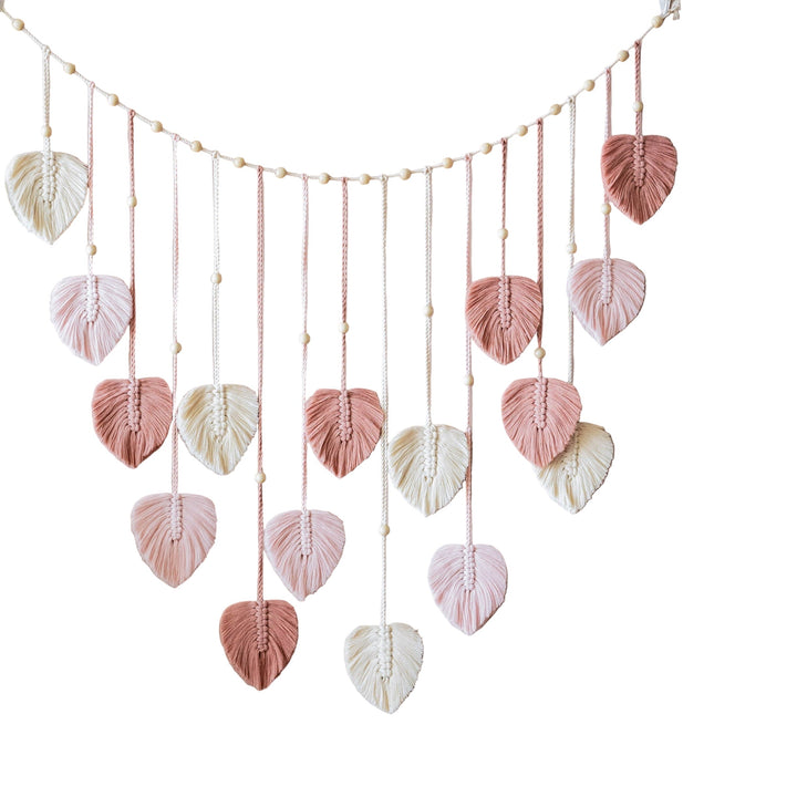 Håndlaget Macrame Bladgirlander for Veggdekor