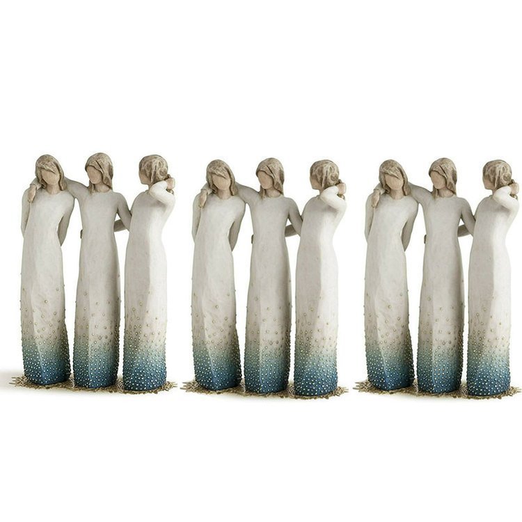 Håndlaget Søsterstatue i Harpiks – Kjærlighet og Vennskap