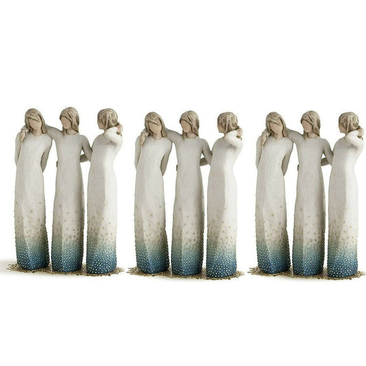 Håndlaget Søsterstatue i Harpiks – Kjærlighet og Vennskap