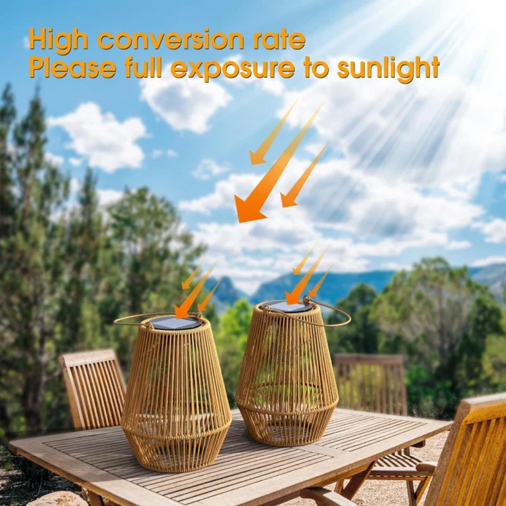 Håndvevd Solcellelampe for Stemningsfull Hagebelysning