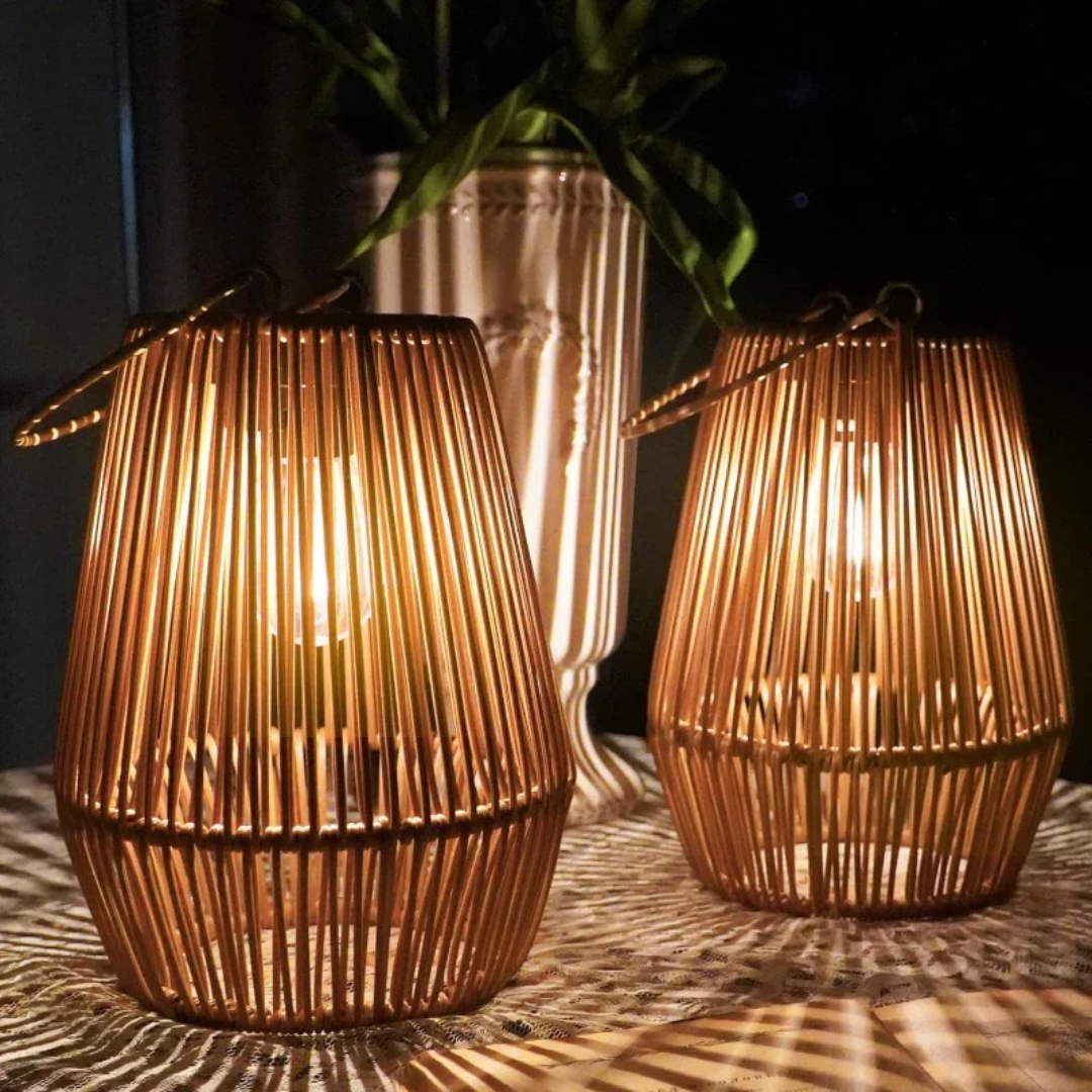 Håndvevd Solcellelampe for Stemningsfull Hagebelysning