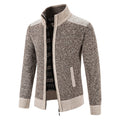 Herre Patchwork Strikk Cardigan for Varm Høst og Vinterstil