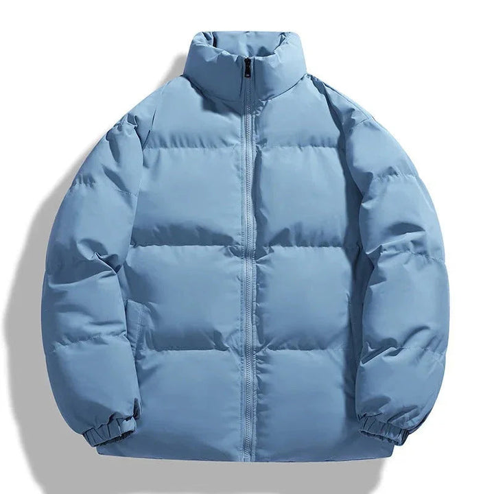 Herre Pufferjakke med Stående Krage - Varm og Stilfull