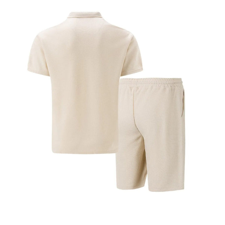 Herre Waffle Zip-Up Sommersett – Perfekt for Varmere Dager