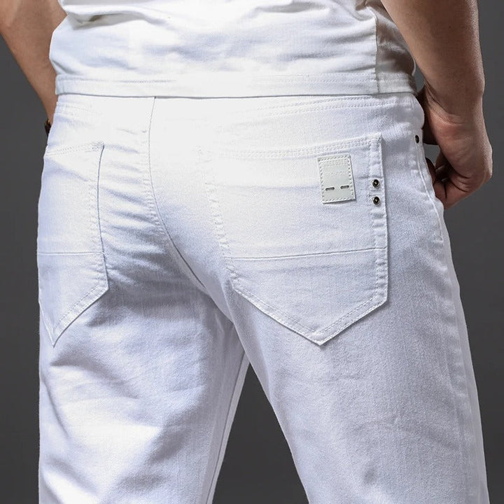 Menns Hvite Slim Fit Jeans – Moderne Stil og Komfort