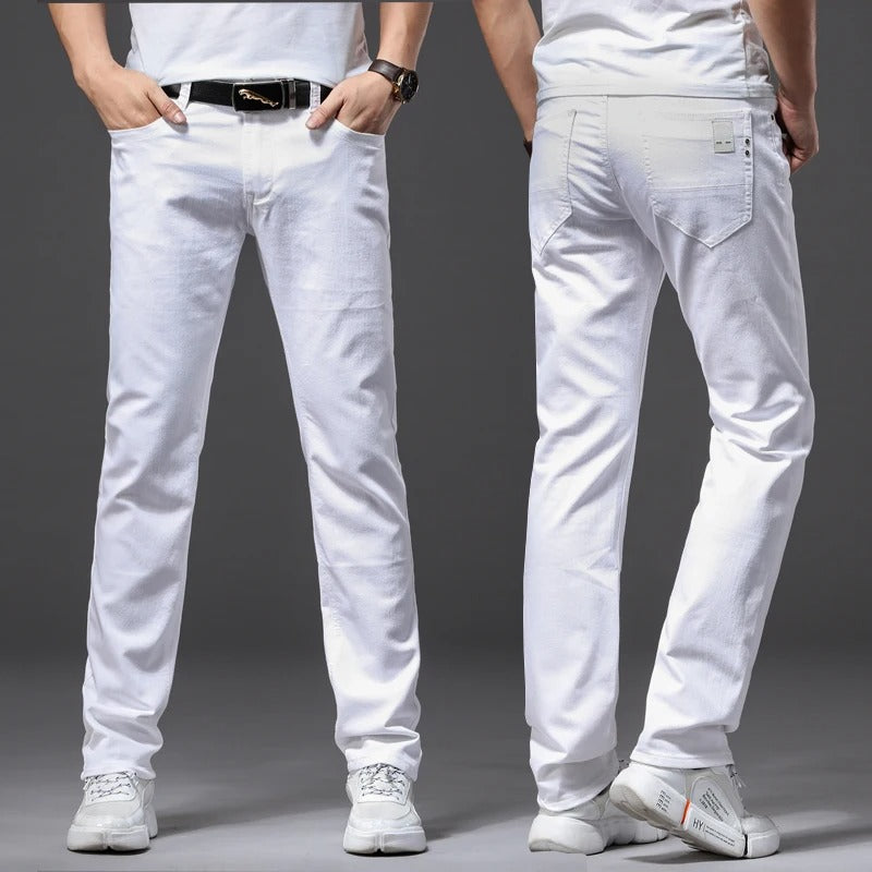 Menns Hvite Slim Fit Jeans – Moderne Stil og Komfort