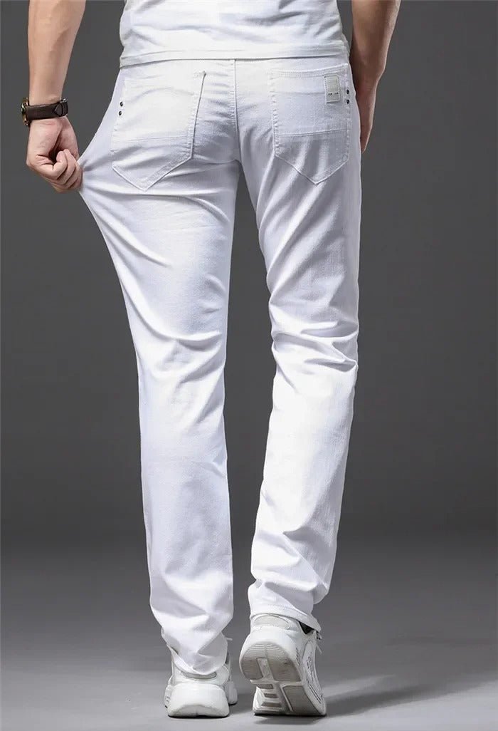 Menns Hvite Slim Fit Jeans – Moderne Stil og Komfort