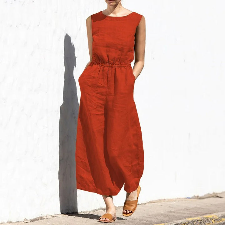 Jumpsuit for Kvinner med Høy Midje og Vid Passform