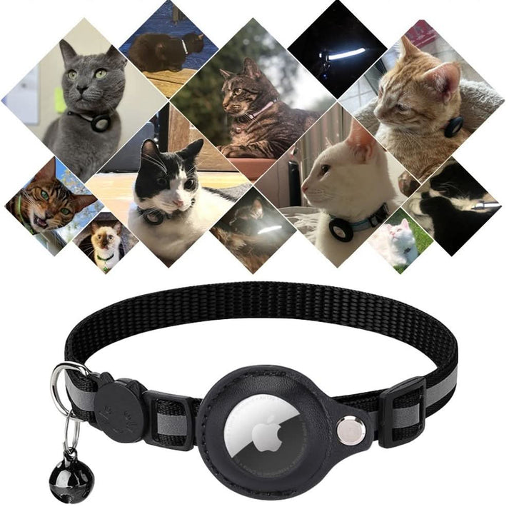 Katt Halsbånd med GPS Sporing og Refleks, Justerbart