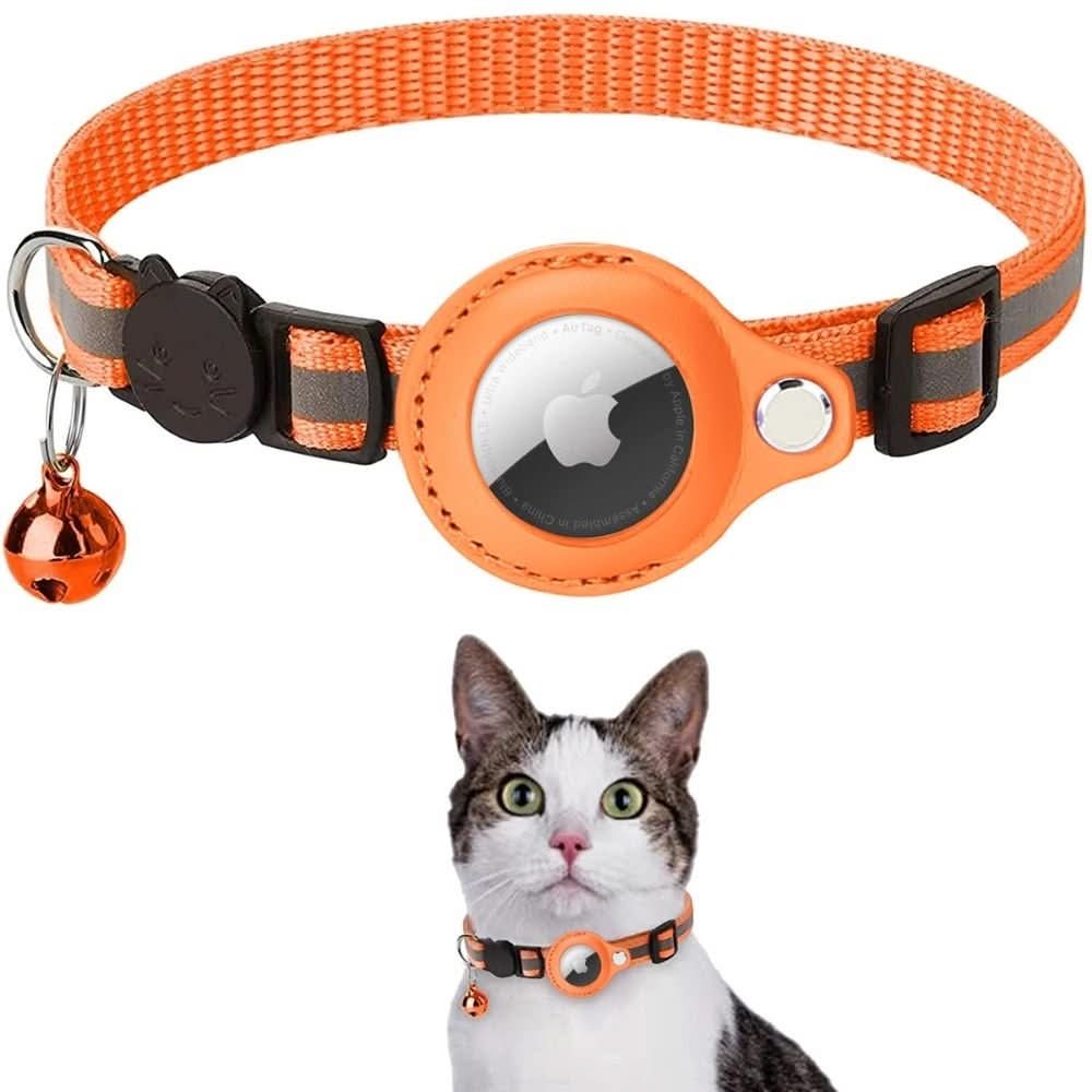 Katt Halsbånd med GPS Sporing og Refleks, Justerbart