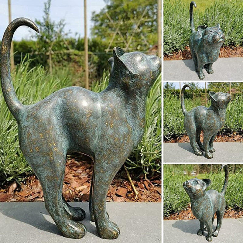 Unisex Kattestatue til Hage – Sjarmerende Utendørsdekorasjon