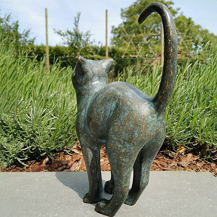 Unisex Kattestatue til Hage – Sjarmerende Utendørsdekorasjon