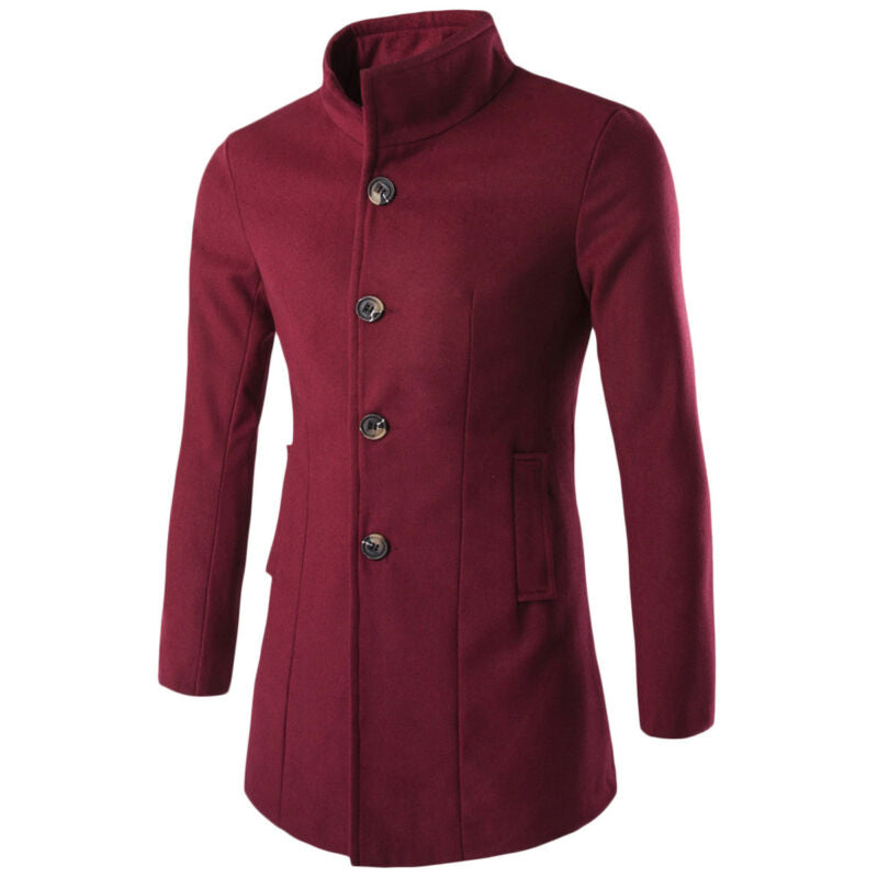 Elegant Trenchcoat for Menn med Klassisk Krage