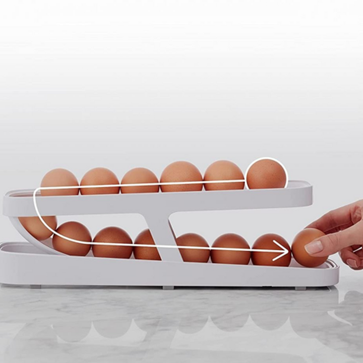 Automatisk Rullende Eggedispenser - Kompakt Kjøkkenoppbevaring