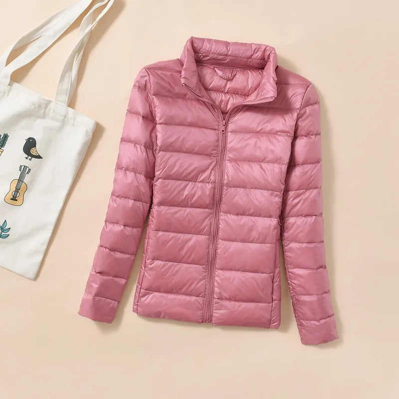 Dame Kort Quiltet Dunjakke – Varm &amp; Stilfull Parkas