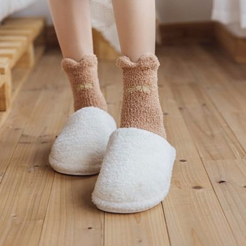 Unisex Koselige Kattpotesokker for Dame EU35-41