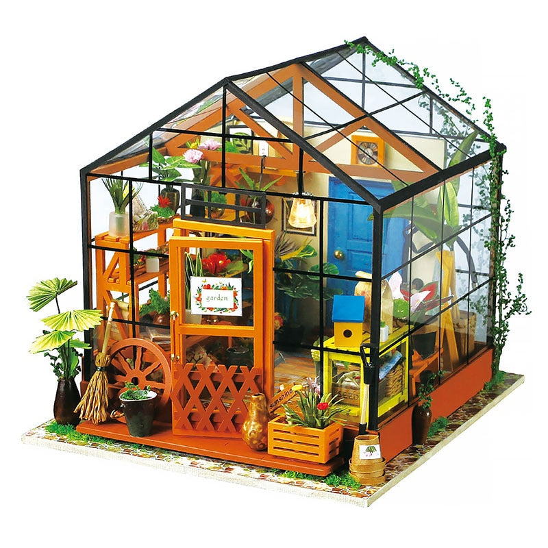 Kreativt DIY Miniatyrhussett i Tre for Hjemmedekor og Hobby