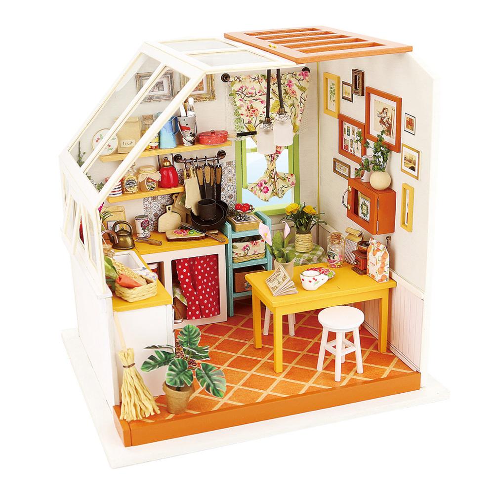 Kreativt DIY Miniatyrhussett i Tre for Hjemmedekor og Hobby
