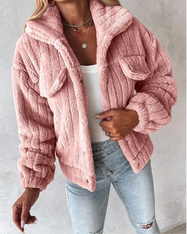 Kvinne Oversized Teddykåpe for Maksimal Stil og Varme