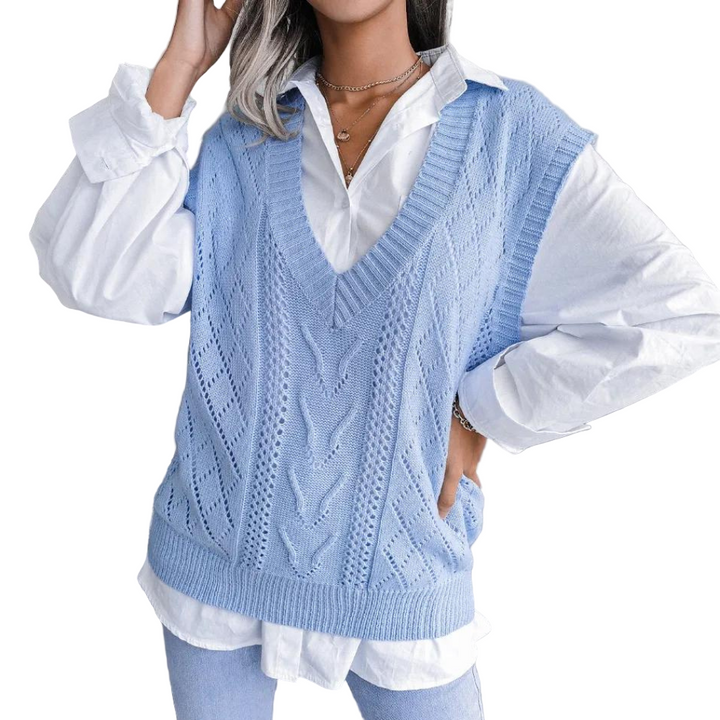 Kvinne Strikkvest med Moderne Design og Allsidig Stil