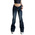 Kvinner Flare-jeans med Lav Midje – Trendy Retrostil