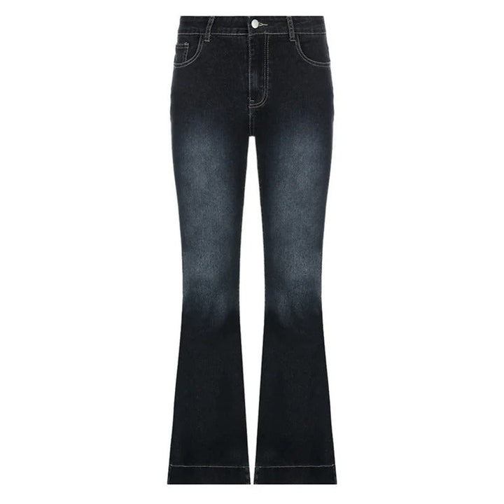 Kvinner Flare-jeans med Lav Midje – Trendy Retrostil