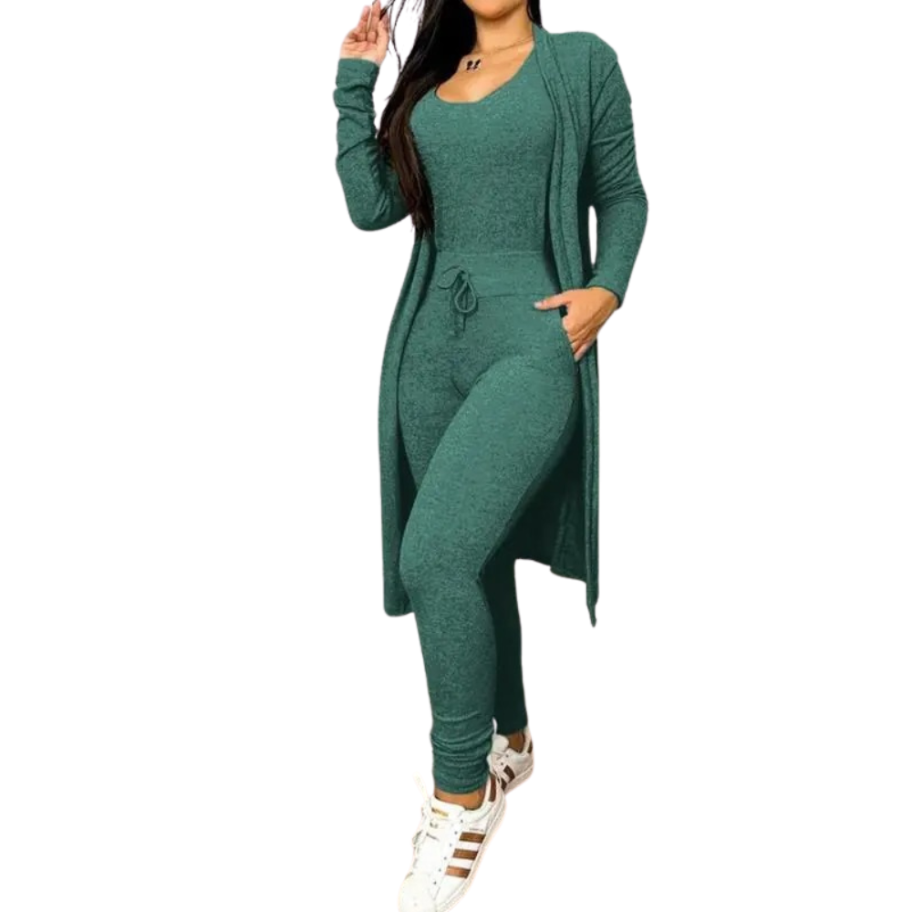 Kvinner Snøring Jumpsuit &amp; Kåpesett – Elegant Todelt Antrekk