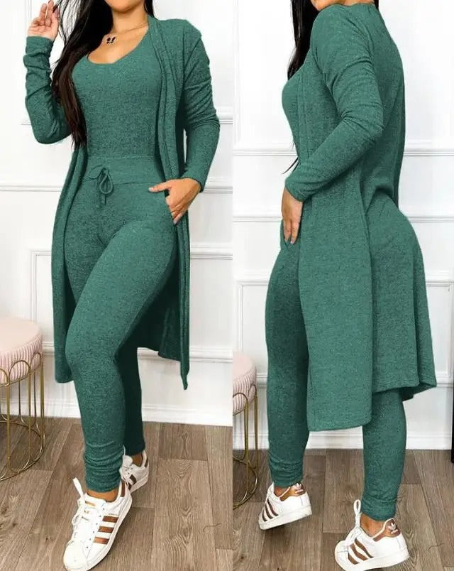 Kvinner Snøring Jumpsuit &amp; Kåpesett – Elegant Todelt Antrekk