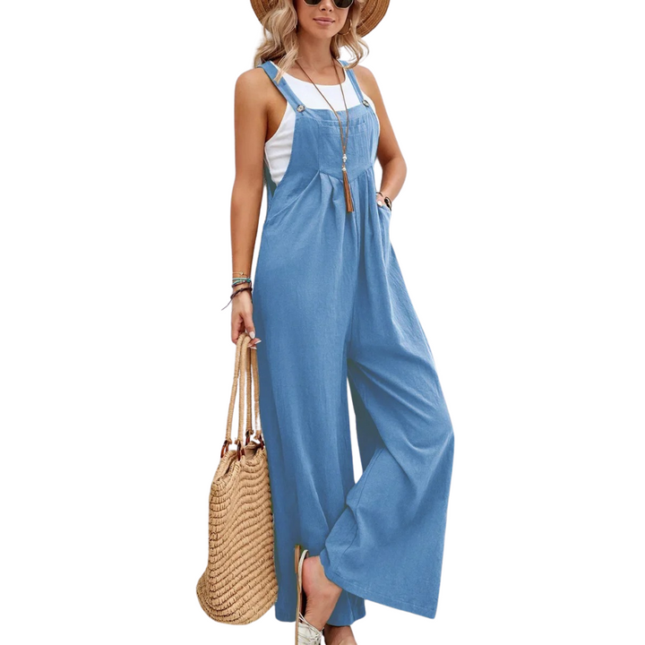 Kvinner Løs Baggy Bib Jumpsuit med Brede Ben