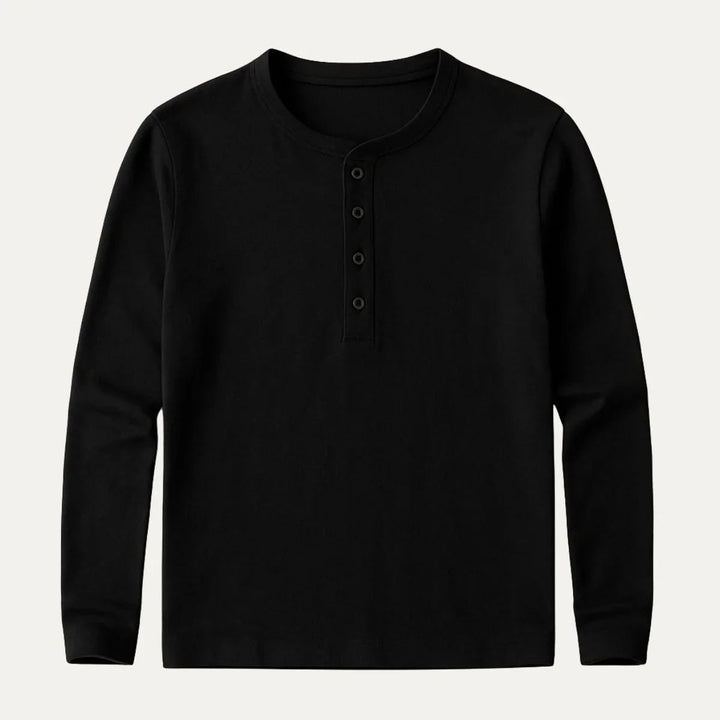 Herre Langermet Polo med Båndkrage