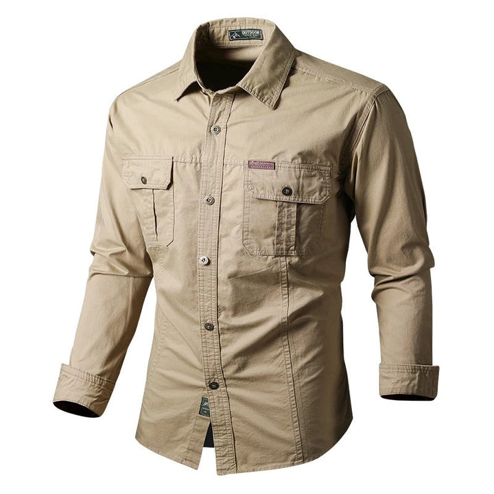 Langermet Militærskjorte for Menn – Robust Stil &amp; Komfort