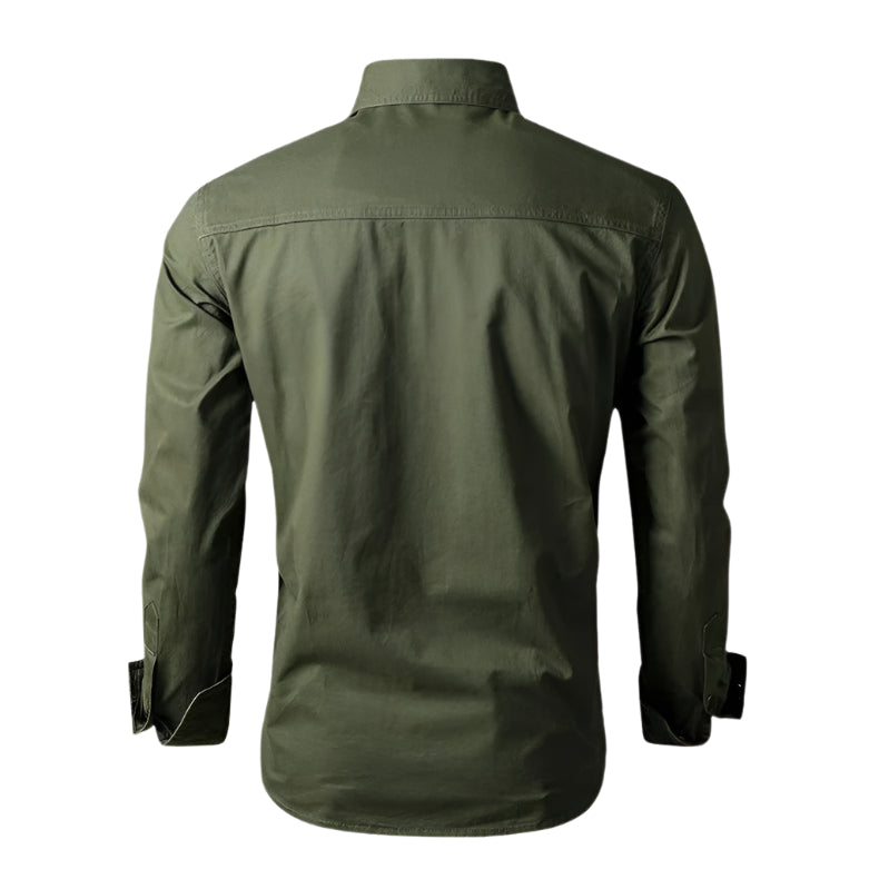 Langermet Militærskjorte for Menn – Robust Stil &amp; Komfort