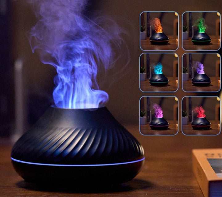 LED Luftfukter med Vulkanflamme for Atmosfære og Velvære