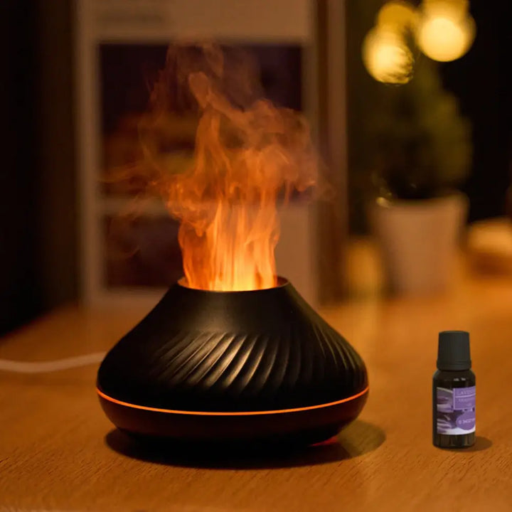 LED Luftfukter med Vulkanflamme for Atmosfære og Velvære