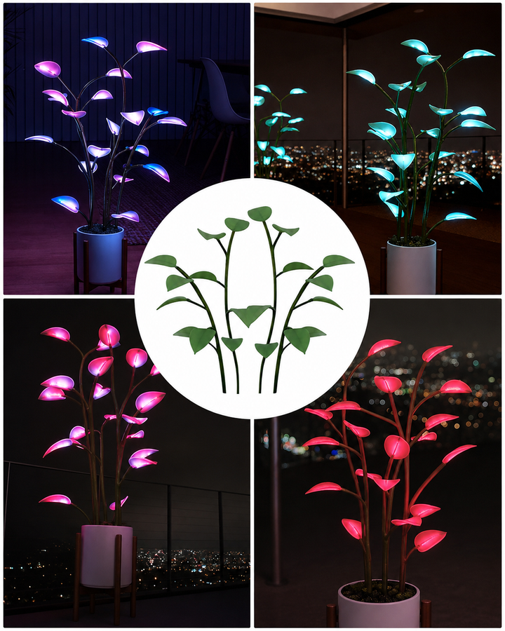 LED Planteformet Lampe med Dynamisk Fargeveksling