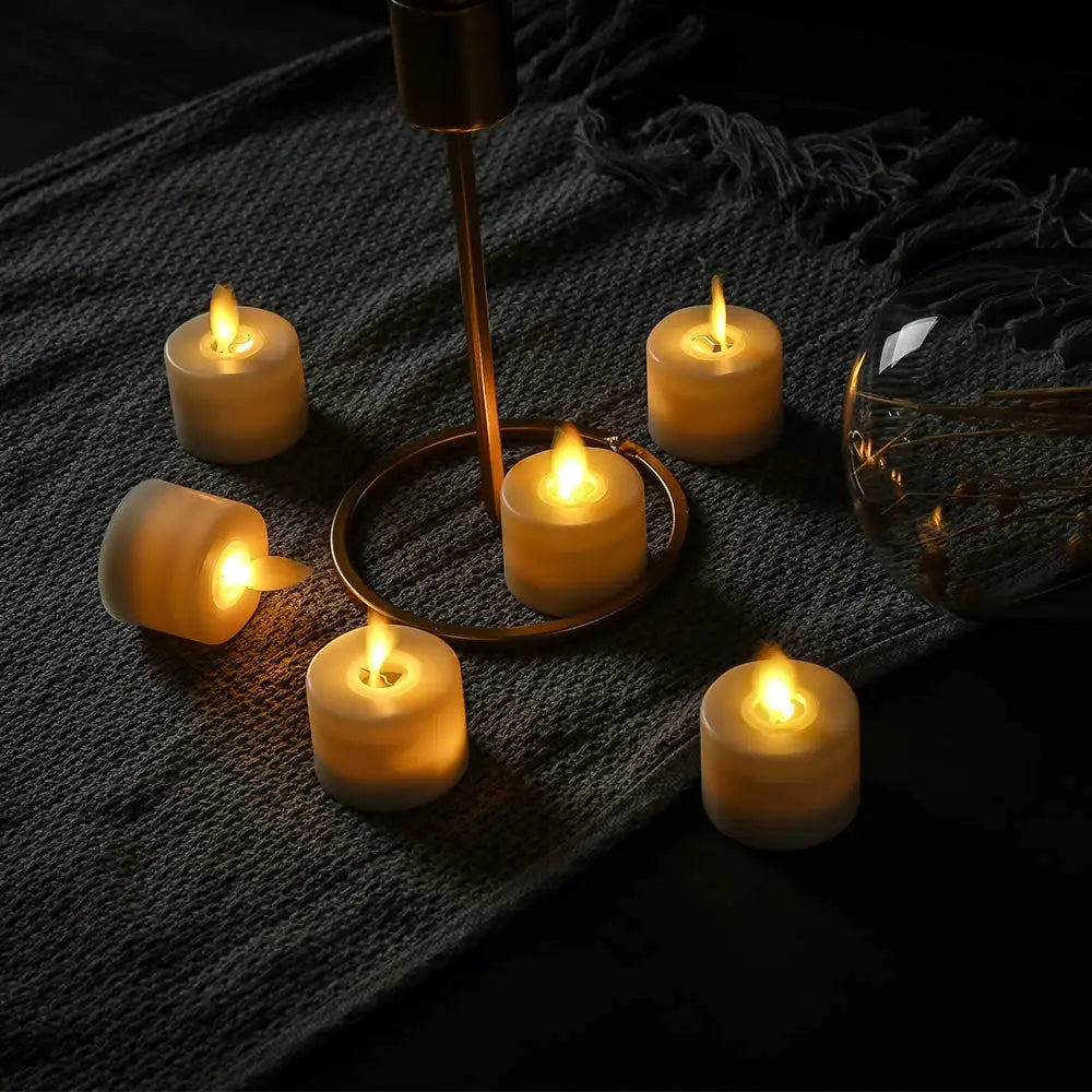 LED Telys med Bevegelig Flamme