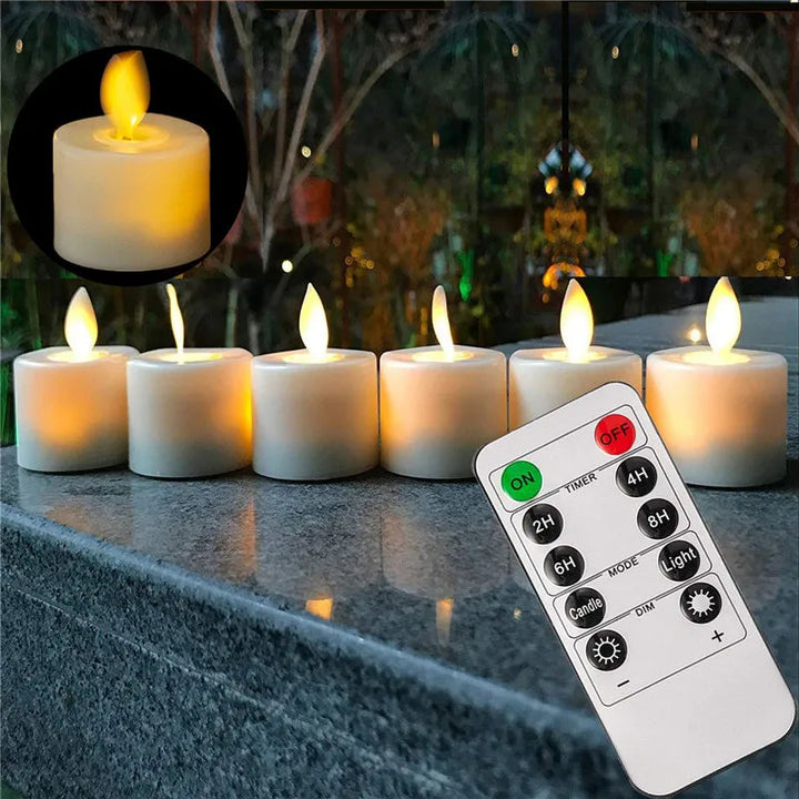 LED Telys med Bevegelig Flamme