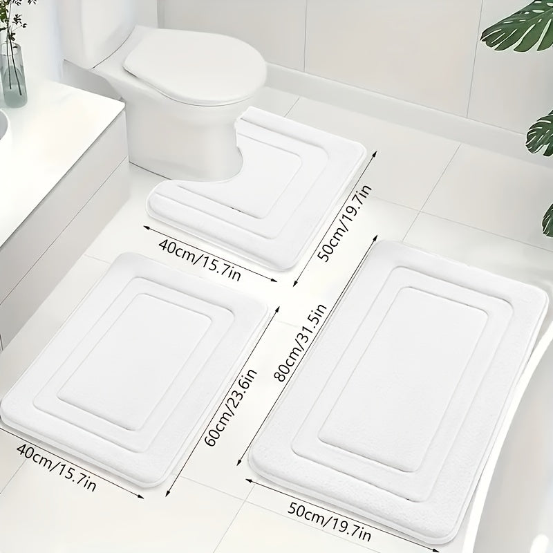 Luksuriøst 3-delt Baderomsmatte Sett i Memory Foam