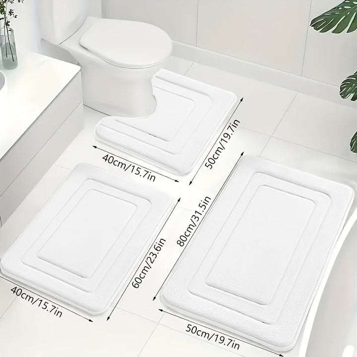 Luksuriøst 3-delt Baderomsmatte Sett i Memory Foam