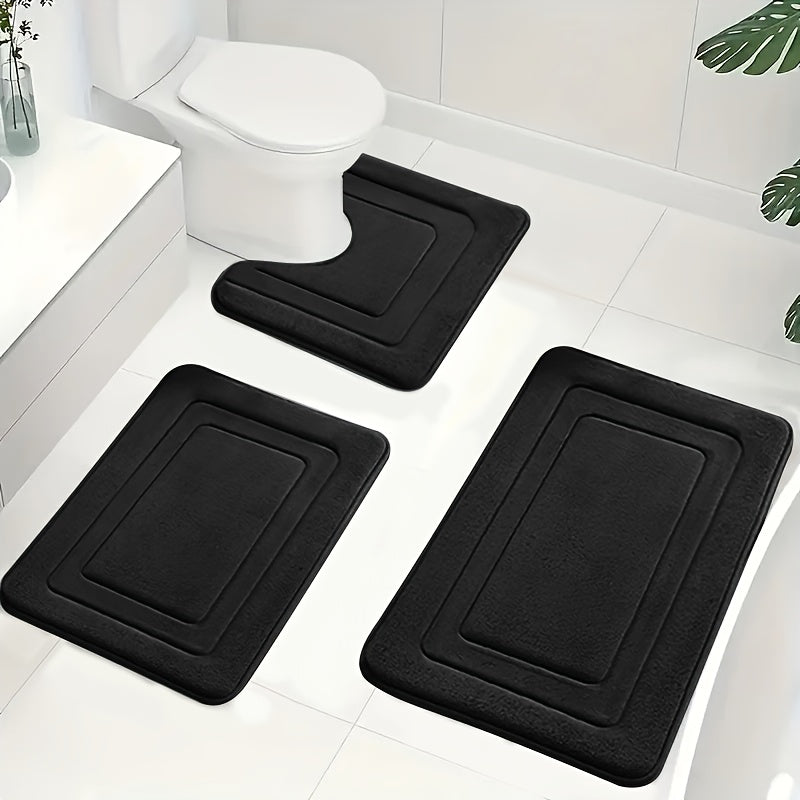 Luksuriøst 3-delt Baderomsmatte Sett i Memory Foam