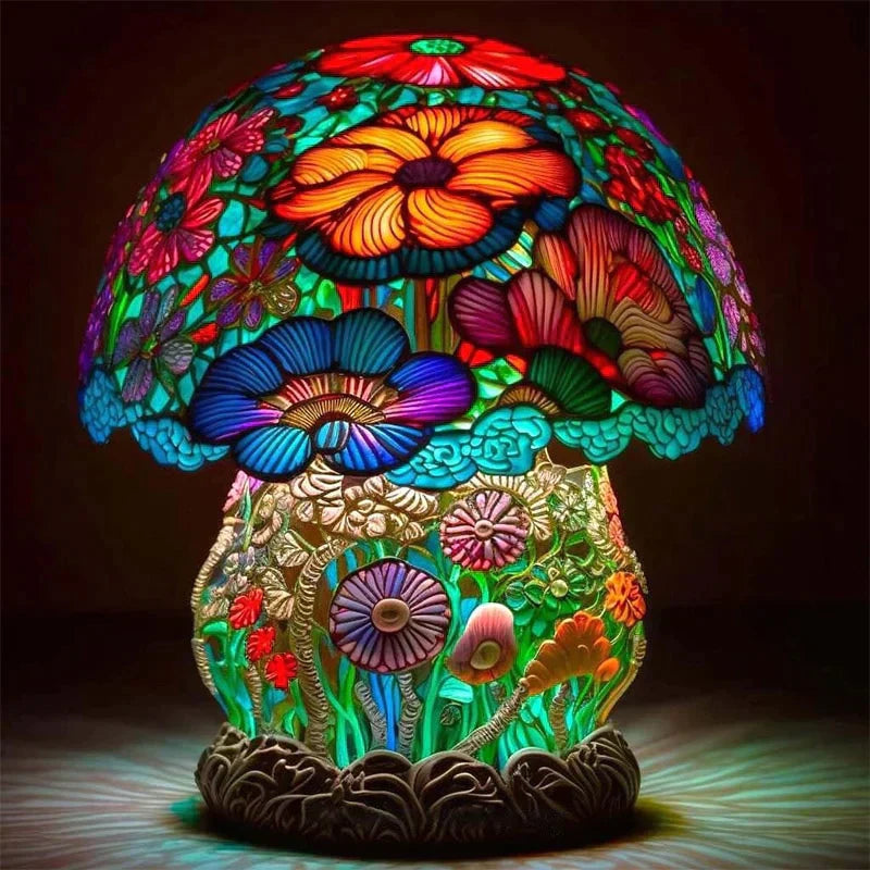 Magisk Bordlampe for Barn – Eventyrlig Glassmaleri Design