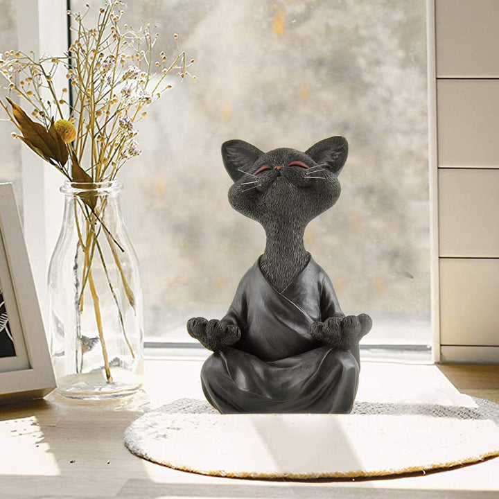 Mediternede Buddha Kattfigur for Hjemmedekor