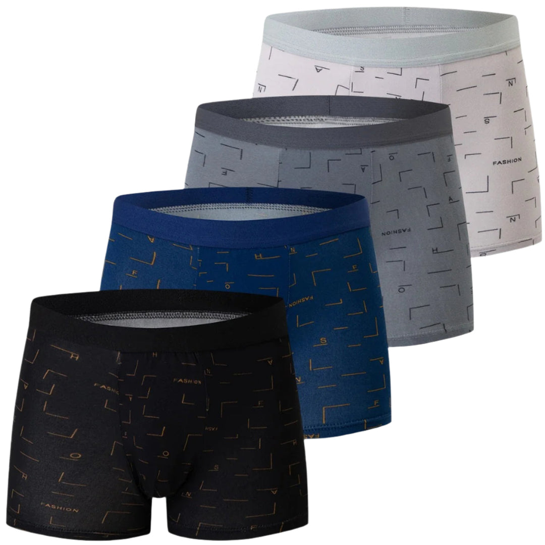 Menns 4-Pakning Trykte Boksershorts for Optimal HverdagsKomfort