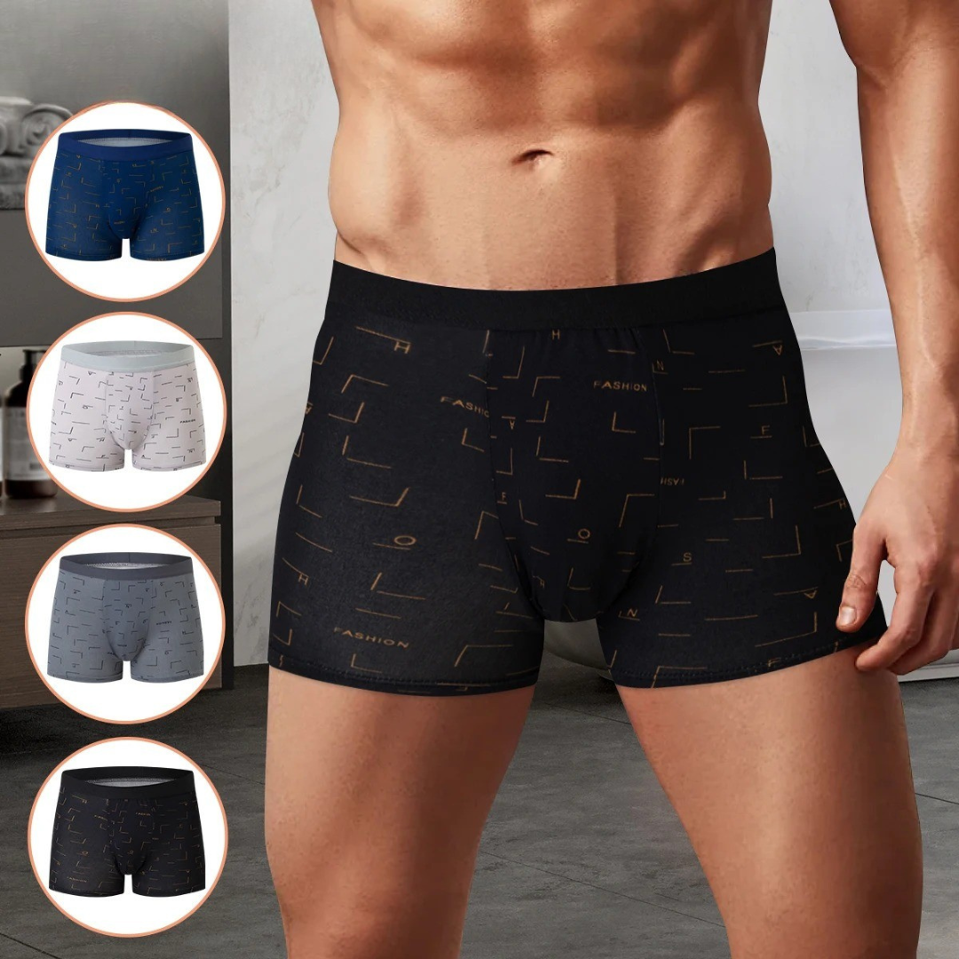 Menns 4-Pakning Trykte Boksershorts for Optimal HverdagsKomfort