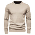 Menns Slim Pullover - Varm O-hals Genser